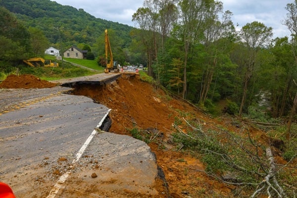 Hurricane flooding landslide Virginia