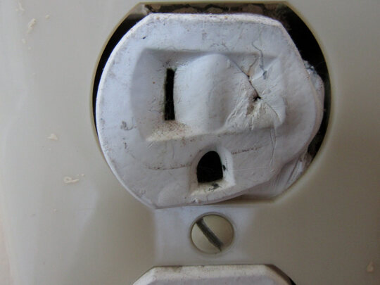 Melted electrical outlet-1