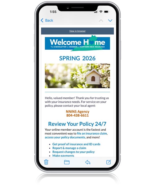 Member Newsletter on iPhone