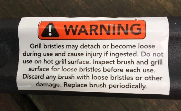 grill bristles warning sticker on product-1